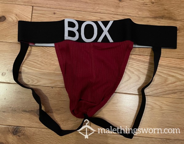BOX Menswear Burgundy Ribbed Jockstrap (M) Ready To Be Customised For You!