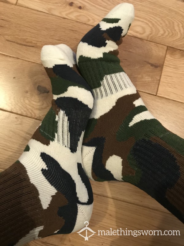 BOX Menswear Funky Khaki Camouflage Sports Socks - Ready To Be Customised For You photo