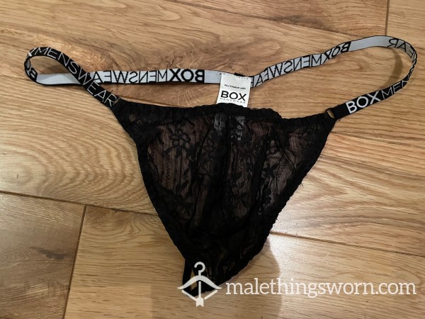 BOX Menswear Sexy Black Lace G-String Thong (M) Ready To Be Customised For You!