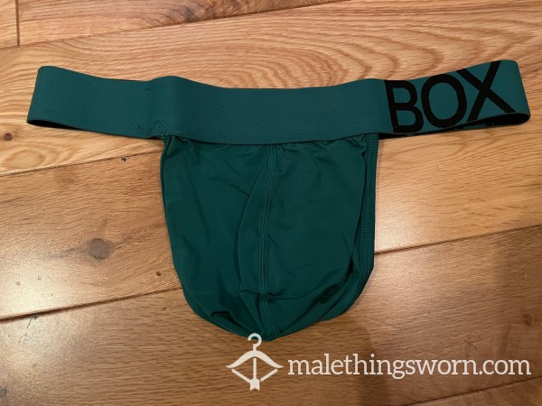 BOX Menswear Silky Green Thong (M) Ready To Be Customised For You!