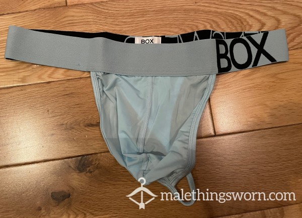 BOX Menswear Silky Light Blue Thong (M) Ready To Be Customised For You! photo