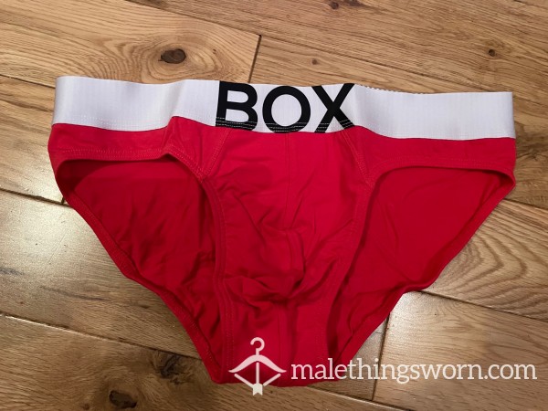 BOX Menswear Tight Fitting Red Briefs (M) Ready To Be Customised For You!