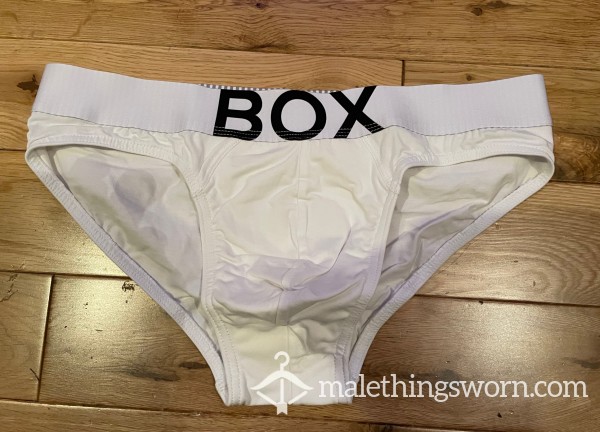 BOX Menswear Tight Fitting White Briefs (M) Ready To Be Customised For You!