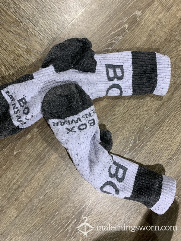Box Socks - White/grey