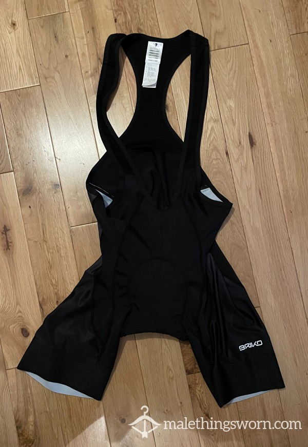 Briko Cycling Bibshorts Singlet Black Compression Sexy Padded Lycra (L) Ready To Be Customised For You!
