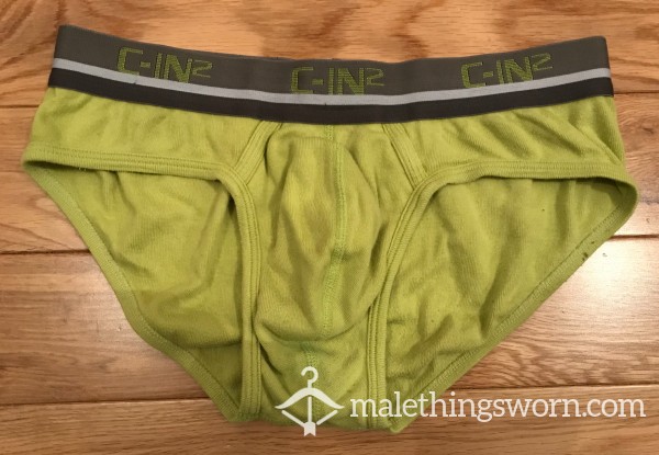C-IN2 Tight Fitting Lime Green Low Rise Brief Used & Worn (S)
