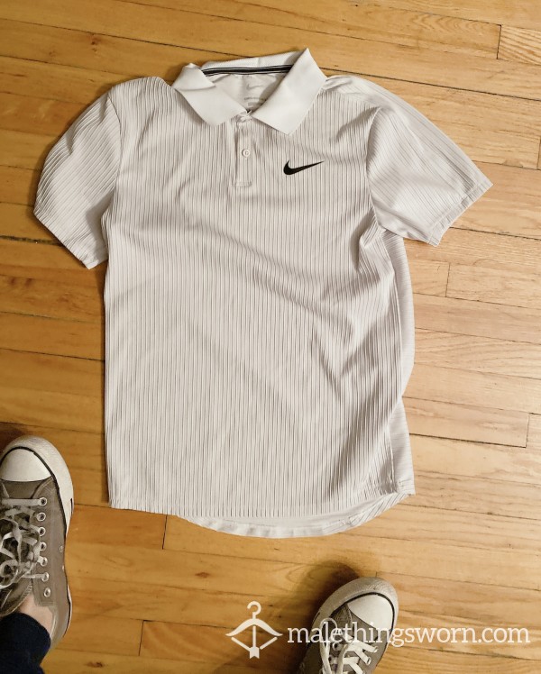 Charlie's Used Smelly Nike White Polo Size Small