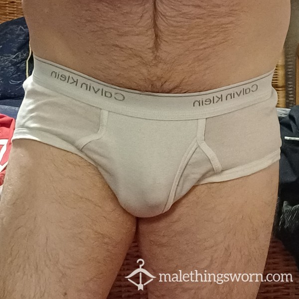 CK WHITE Briefs Worn How You Like Them 😉
