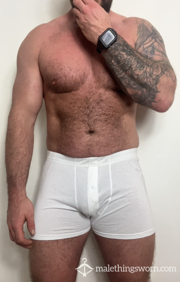 🐻‍❄️🤍 Class WHITE COTTON Briefs - The POPULAR Collection - Worn To Perfection, Including 24 Hours Wear And ONE Gym Session. 🐻‍❄️🤍