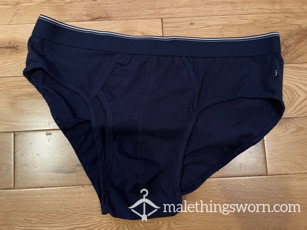 Classic Farah Navy Blue Hip Briefs With KeyHole Fly (XXL) Ready To Be Customised For You!