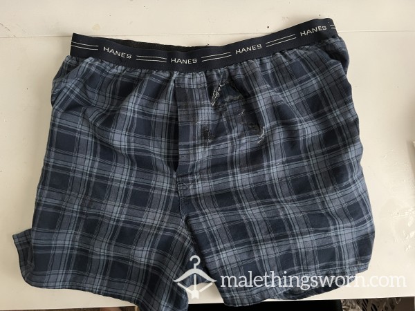 Classic Plaid Boxers - Cumstained & Ready To Ship