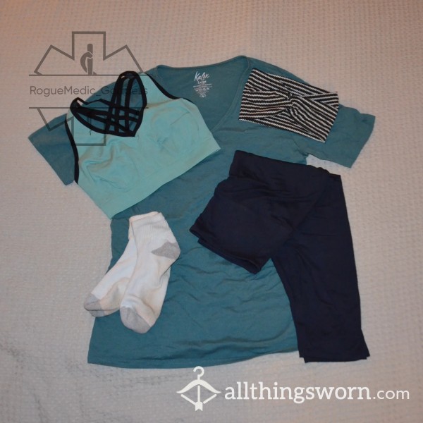 Gym Bundle - Shirt, Leggings, Sports Bra, Headband, & Socks *$125 Value*