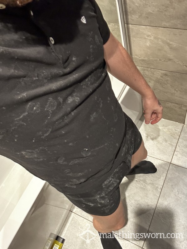 Cum Stained Black Boxers N T-shirt Inside And Out