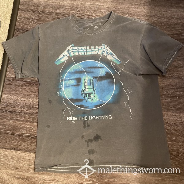 Cum Stained Metallica T Shirt Size Large