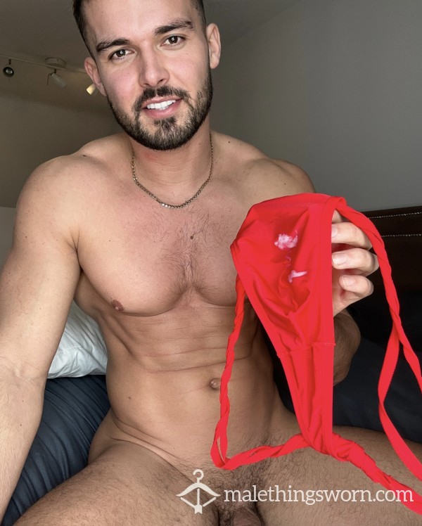 Cum Stained Red Thong