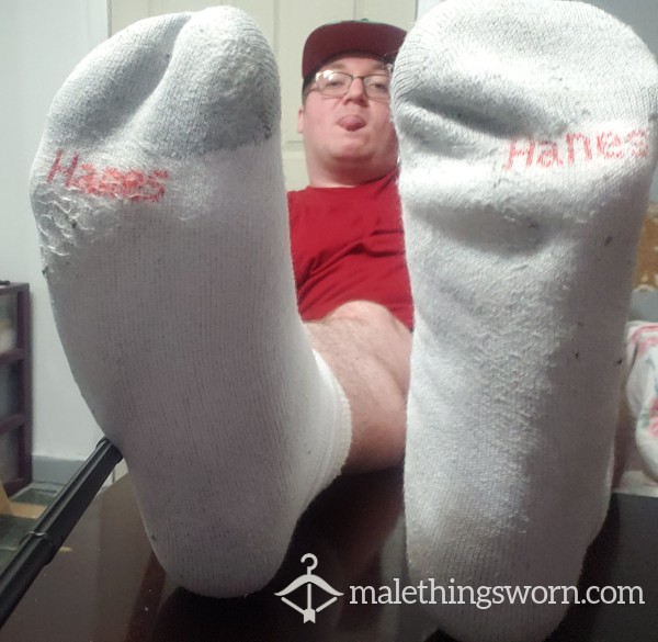Custom White Hanes Over-The-Calf Tube Sock Pair