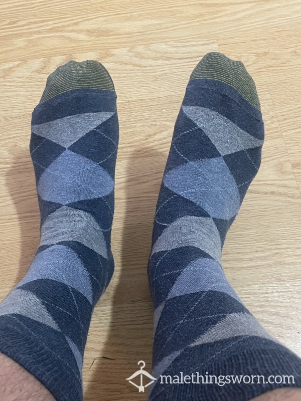 Customizable Blue Argyle, Gold Toe Socks