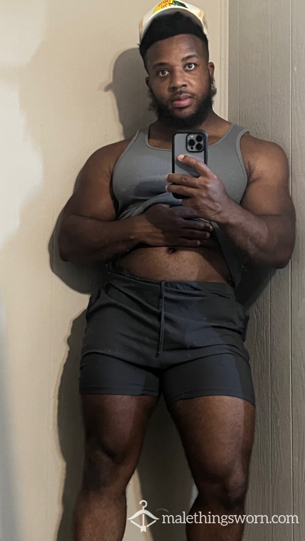 Dark Grey Gym Shorts. Very Worn And Sweaty From The Gym! Super Musky And Distressed From 5 Days Of Wear!