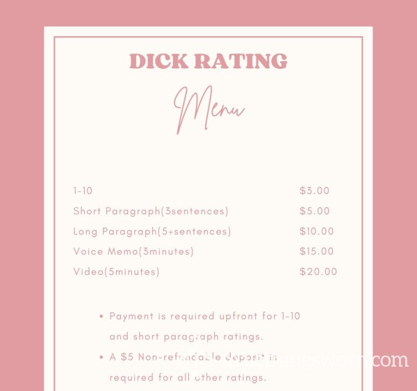 Dick Rating 😏