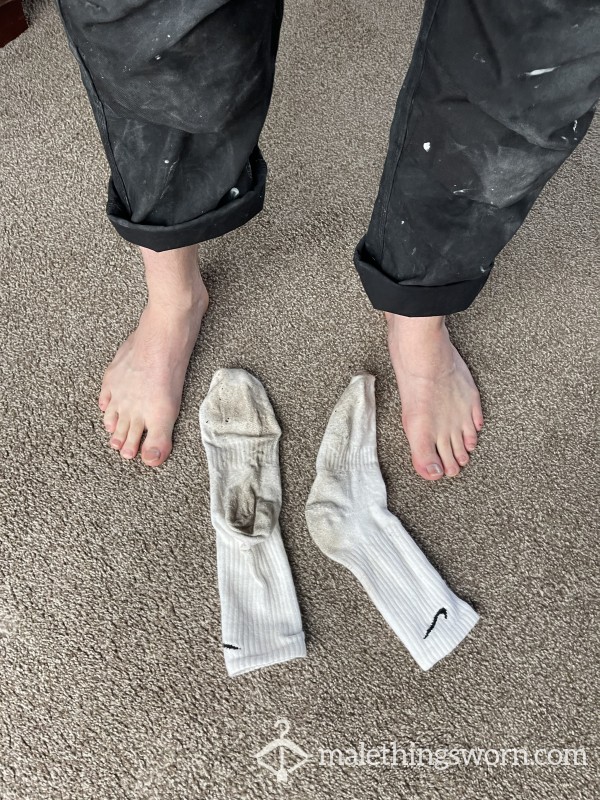 Dirty Nike Tradie Work Worn Socks