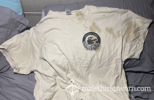 Dirty, Well Worn T-shirt With Motor Oil, Sweat And Cum