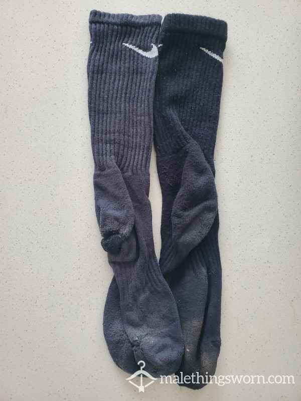 Dirty Worn Black Nike Socks 1 Pair