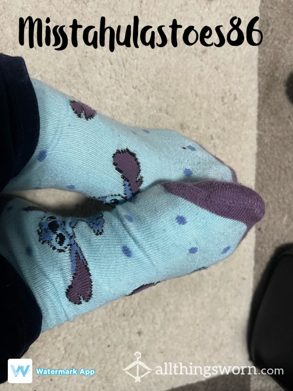 Disney Stitch Socks, Very Worn And Dirty