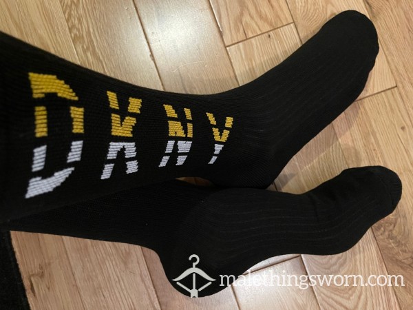 DKNY SPORT Black Sports Ribbed Socks - Ready To Be Customised For You photo