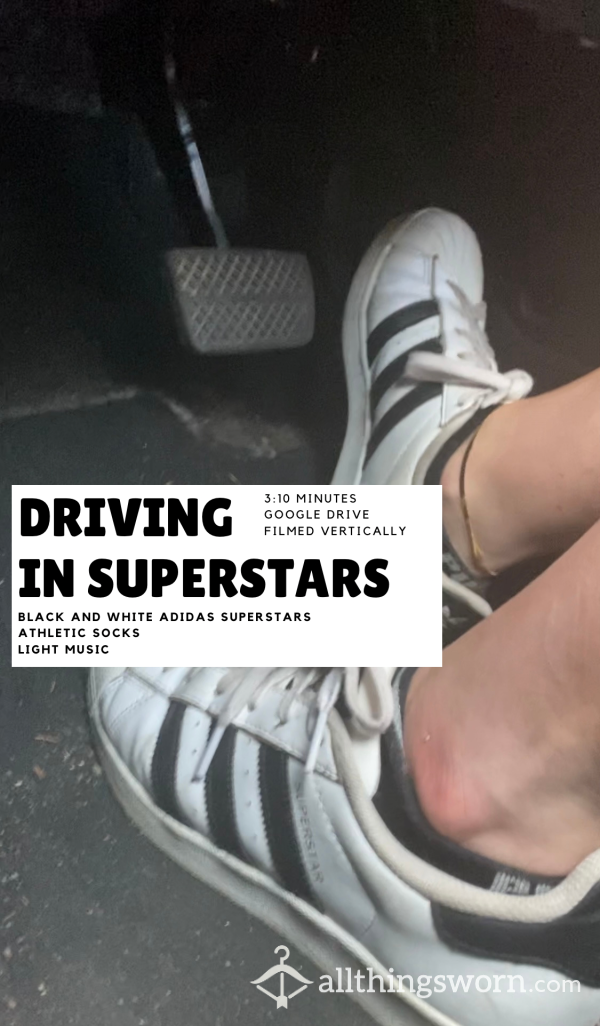Driving Video ~ White Adidas Superstars 🤍