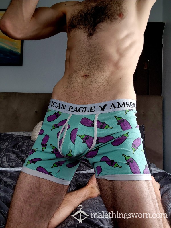 Eggplant Briefs. Worn During A Heavy Workout.