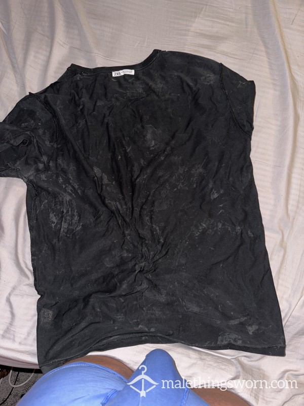 Extremely Cum Stained Zara Black Top