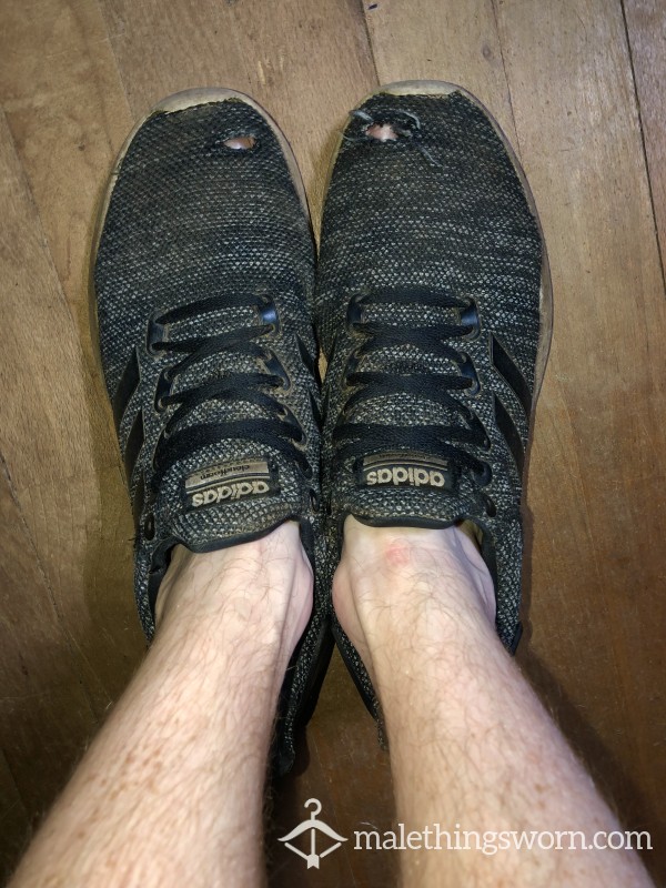 Extremely Worn Sockless Shoes
