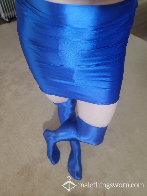 Femboy Silk Skirt/thigh High Set
