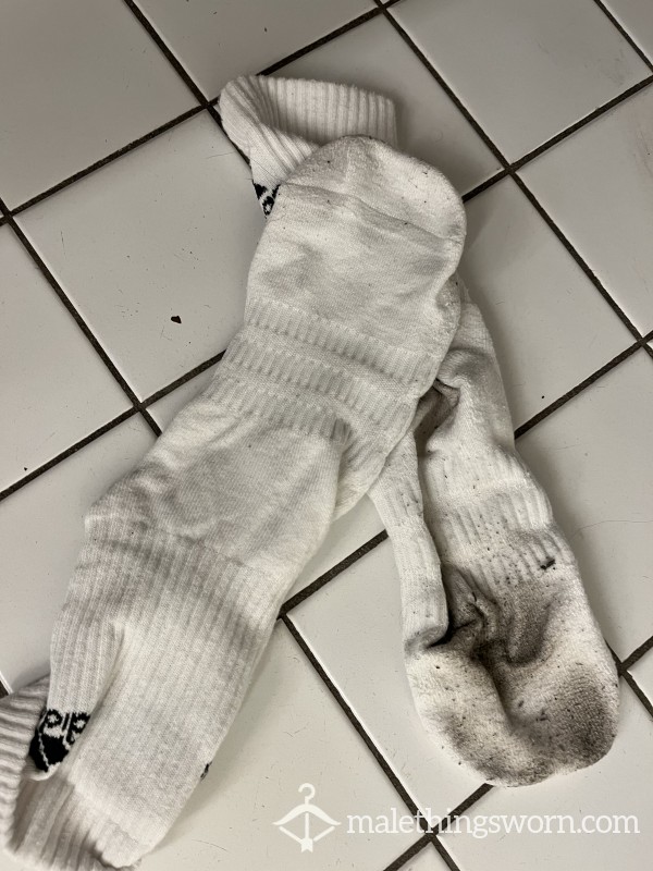 Filthy Ripe White Adidas Socks