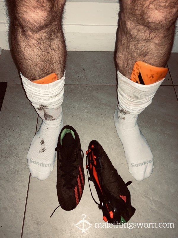Football Socks- White, Sweaty, Muddy