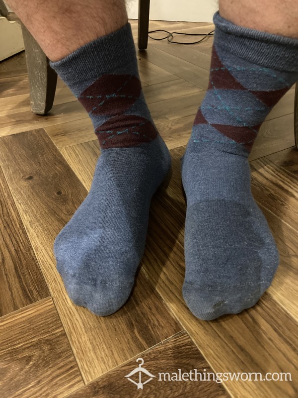 Formal Check Blue Socks