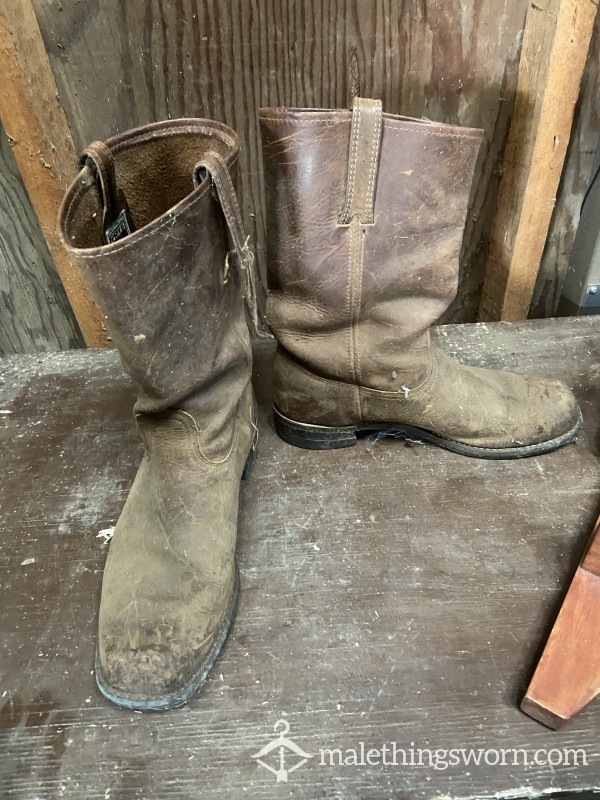 Frey Size 13 Boots Worn On The Farm For Years