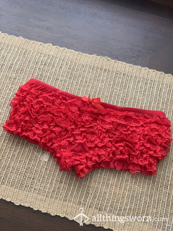 Frilly Red Booty Short