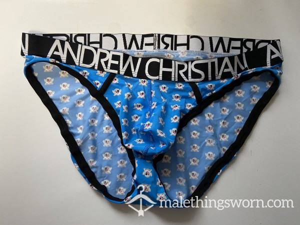 Andrew Christian Blue Ghost Briefs Size XL (35-38 In / 89-96 Cm)