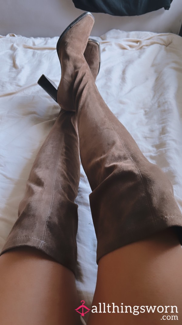 Gorgeous Worn Brown Knee Boots