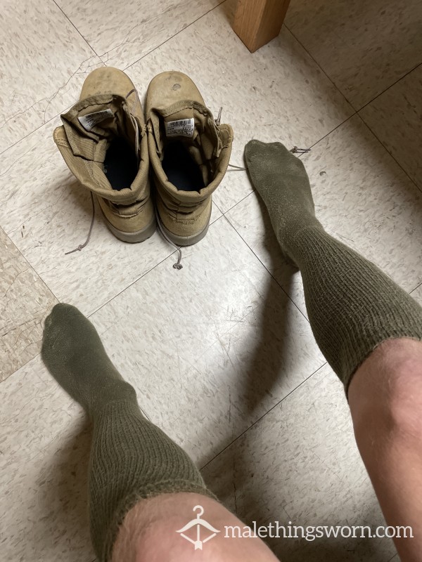 Green Sweaty Army Socks