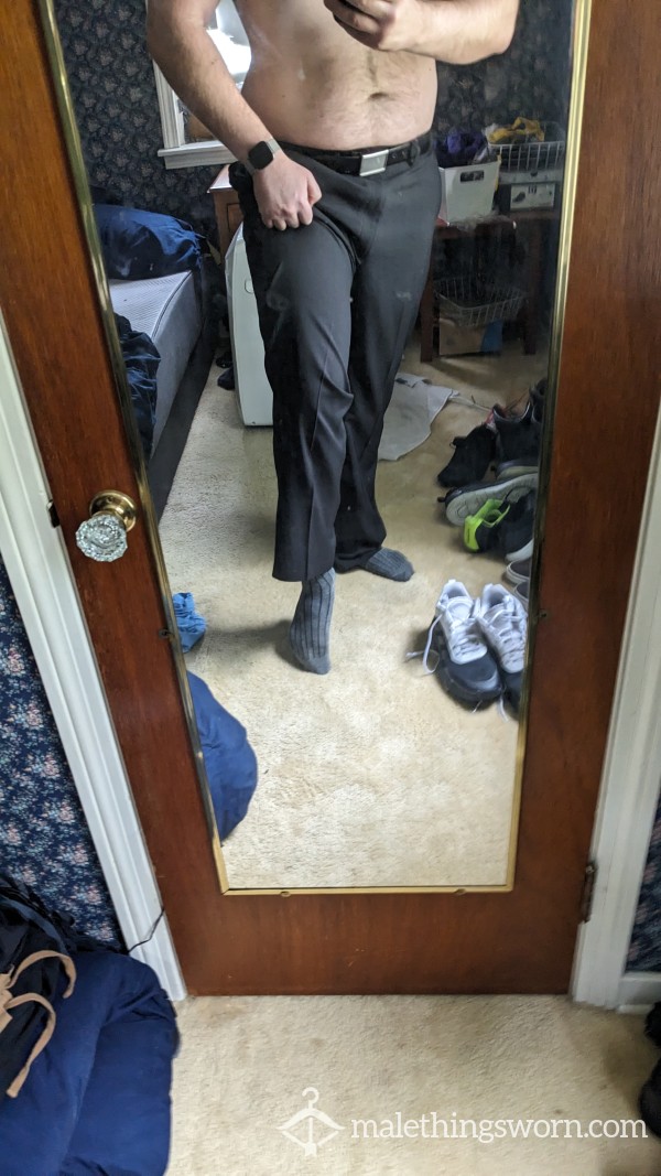 Grey Dress Socks! Sweaty And Musky After A Long Day