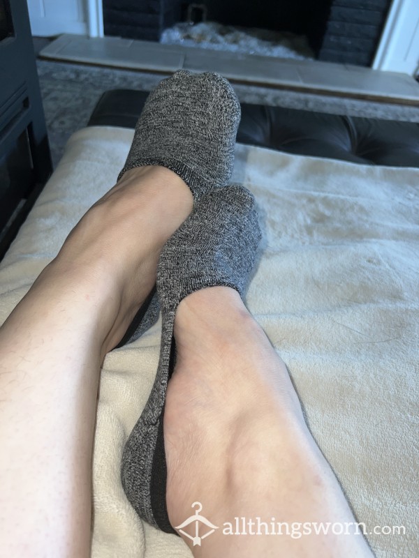 Grey No Show Socks