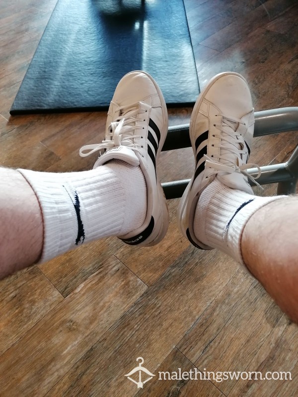 Gym Worn Slazenger White Crew Length Socks