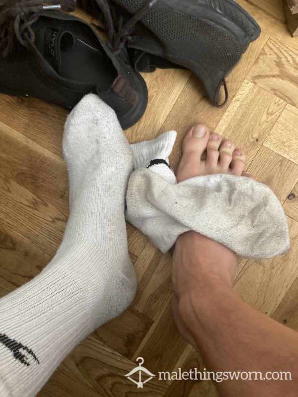 Gym Worn White Smelly Socks
