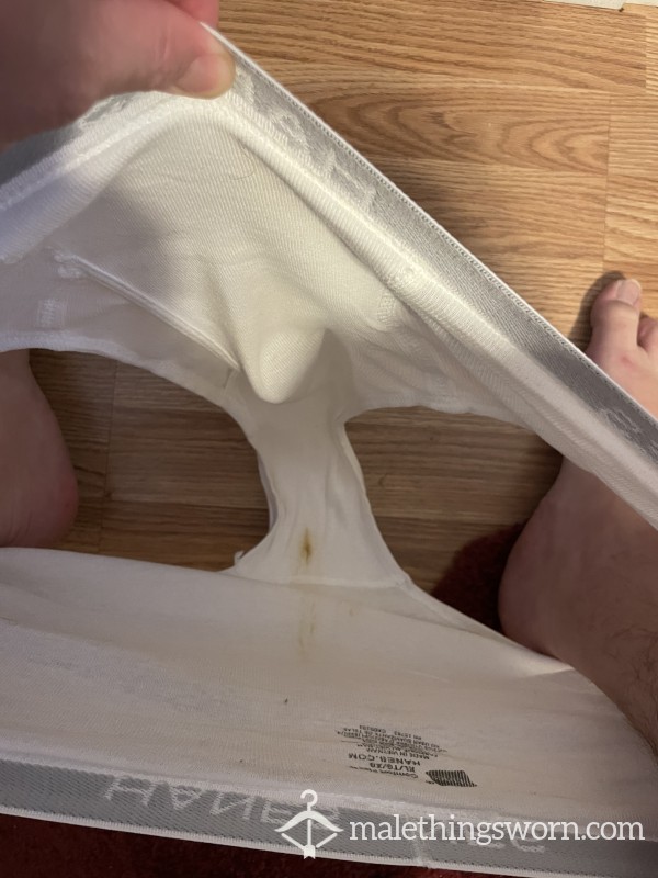 *SOLD* Hanes Briefs. Sweaty, Skids And Piss Stained