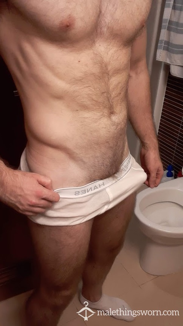 Dad's White Stained N Sweaty Brief 💦😈