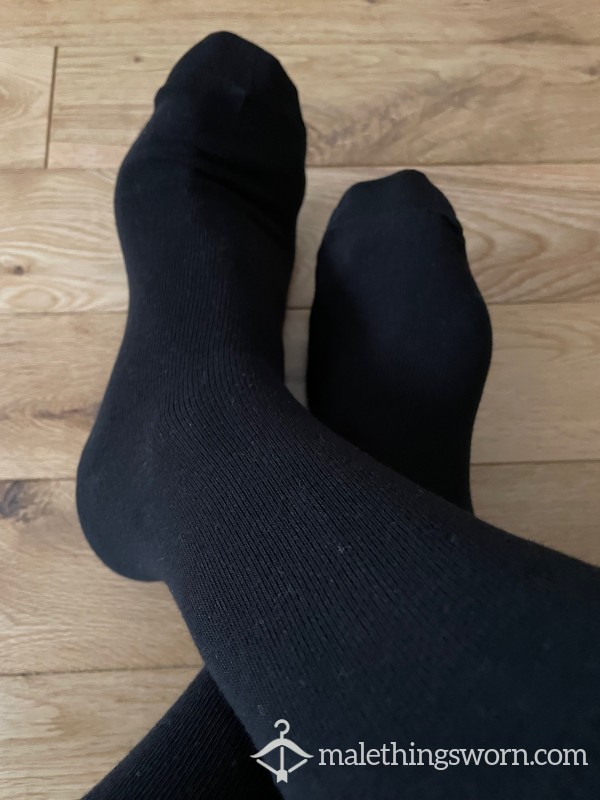 Happy Socks Plain Black Office Dress Socks, You Want To Sniff?