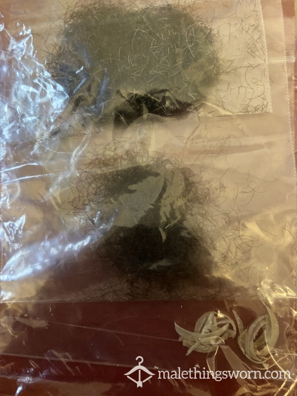 Head To Toe! Beard Trimmings, Cock Ball And Arse Pubes And Toe And Fingernail Clippings. Available Individually But This Is A Set. £30 Free Postage