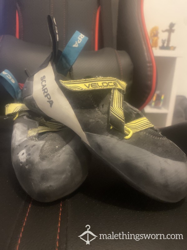 Heavily Sweated Climbing Shoes